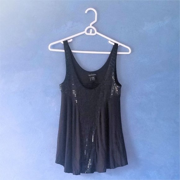 Victoria's Secret Tops - Elegant sequined black swing tank top - LIKE NEW